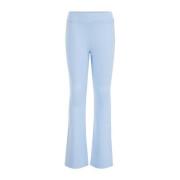 WE Fashion flared broek met all over print lichtblauw Meisjes Viscose ...