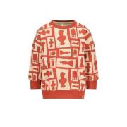 The New Chapter sweater Bowe met all over print rood/ecru All over pri...