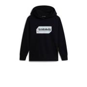 Napapijri hoodie met logo zwart/wit Sweater Logo - 128