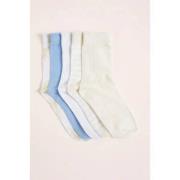 WE Fashion sokken - set van 5 ecru/blauw/wit Meisjes Katoen Meerkleuri...