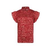 No Way Monday blouse met paisleyprint rood Meisjes Polyester Opstaande...
