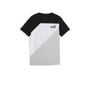 Puma T-shirt zwart/wit Jongens/Meisjes Katoen Ronde hals Logo - 128