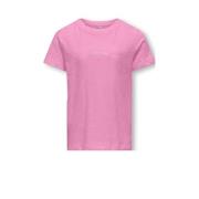 KIDS ONLY GIRL T-shirt KOGNUNA met tekst zoetroze Meisjes Katoen Ronde...