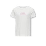 KIDS ONLY GIRL T-shirt KOGNUNA met tekst wit Meisjes Katoen Ronde hals...