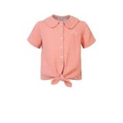 Noppies blouse roze Meisjes Katoen Ronde hals Effen - 92