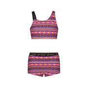 Just Beach crop bikini roze/oranje/zwart Meisjes Gerecycled polyester ...