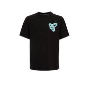 WE Fashion T-shirt met printopdruk zwart Jongens Katoen Ronde hals Pri...