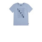 Levi's Kids T-shirt met logo zachtblauw Jongens Biologisch katoen Rond...