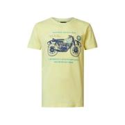 Petrol Industries T-shirt met printopdruk geel Jongens Katoen Ronde ha...