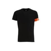 Malelions T-shirt Captain met logo zwart Jongens Stretchkatoen Ronde h...