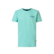 Petrol Industries T-shirt aqua blauw Jongens Katoen Ronde hals Effen -...