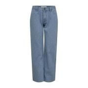 Sofie Schnoor straight fit jeans met hartjes light blue denim Blauw Ha...
