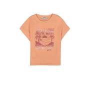 Garcia T-shirt met printopdruk oranje Meisjes Katoen Ronde hals Printo...