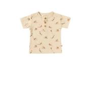 Your Wishes baby T-shirt Paco met dierenprint ecru/bruin Jongens Stret...