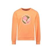 TYGO & vito sweater Noë met printopdruk neon oranje Printopdruk - 92