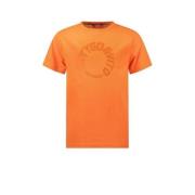 TYGO & vito T-shirt James met logo feloranje Jongens Polyester Ronde h...