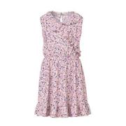 NAME IT KIDS jurk NKFVINAYA met all over print en volant roze/wit/geel...