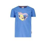 B.Nosy T-shirt met printopdruk hemelsblauw Meisjes Stretchkatoen Ronde...