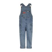 The New Chapter loose fit tuinbroek Jamie medium blue denim Blauw Jong...