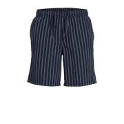 JACK & JONES JUNIOR gestreepte casual short JPSTJAIDEN JJPALMA donkerb...