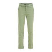 WE Fashion slim fit broek groen Jongens Katoen Effen - 170