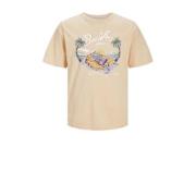 JACK & JONES JUNIOR T-shirt JJZION met printopdruk zachtoranje Jongens...