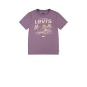 Levi's Kids T-shirt met printopdruk paars Jongens Katoen Ronde hals Pr...