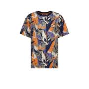 Vingino T-shirt Hor met all over print zand/oranje/paars Beige Jongens...