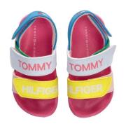 Tommy Hilfiger sandalen wit/roze/geel Meisjes Imitatieleer Meerkleurig...
