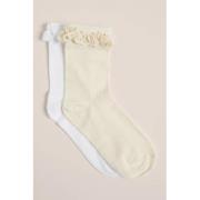 WE Fashion sokken - set van 2 wit/geel Jongens/Meisjes Katoen Effen - ...