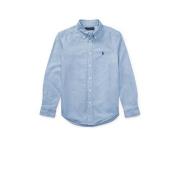POLO Ralph Lauren overhemd met logo blauw Jongens Katoen Klassieke kra...