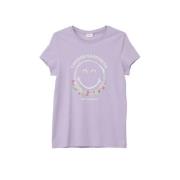 s.Oliver T-shirt met printopdruk lila Paars Meisjes Katoen Ronde hals ...