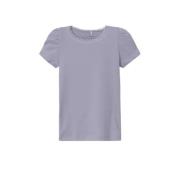 NAME IT MINI ribgebreid T-shirt NMFKAB lila Paars Meisjes Stretchkatoe...