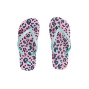 WE Fashion teenslippers roze/zwart/groen Meisjes Rubber - 34/35