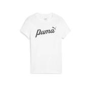 Puma T-shirt wit Jongens/Meisjes Katoen Ronde hals Printopdruk - 128
