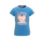Orange Stars T-shirt Phaedra met printopdruk blauw Meisjes Katoen Rond...