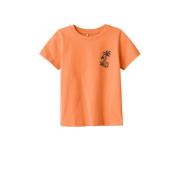 NAME IT MINI T-shirt NMMFOLE met backprint oranje Jongens Stretchkatoe...
