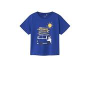 NAME IT MINI T-shirt NMMVAGNO met printopdruk hardblauw Jongens Katoen...