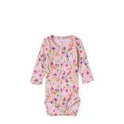 NAME IT BABY romper NBFFOLIA roze/groen Meisjes Biologisch katoen Rond...