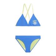 Tommy Hilfiger triangel bikini blauw Meisjes Gerecycled polyamide Prin...