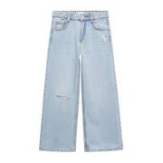 Mango Kids wide leg jeans changeant blauw Meisjes Denim Effen - 152