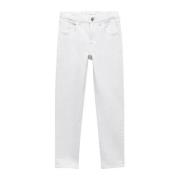 Mango Kids slim fit jeans wit Meisjes Denim Effen - 116