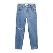 Mango Kids regular fit jeans changeant blauw Meisjes Denim Effen - 116