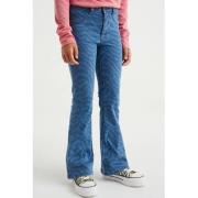 WE Fashion Blue Ridge flared jeans met all over print fresh blue denim...