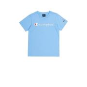 Champion T-shirt met logo lichtblauw Jongens Katoen Ronde hals Logo - ...