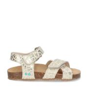 BunniesJR Bibi Beach sandalen met panterprint champagne Wit Meisjes Im...