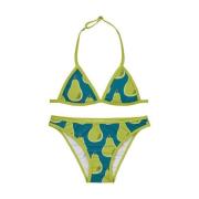 Claesen's triangel bikini met fruitprint groen Bruin Meisjes Polyester...