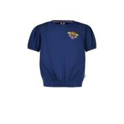 B.Nosy T-shirt met printopdruk donkerblauw Meisjes Stretchkatoen Ronde...