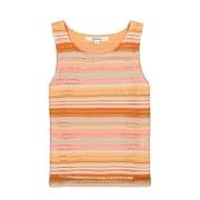 Garcia gestreept T-shirt van polyester oranje/roze/bruin Streep - 164/...