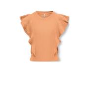 KIDS ONLY GIRL T-shirt KOGNELLA oranje Top Meisjes Polyester Ronde hal...